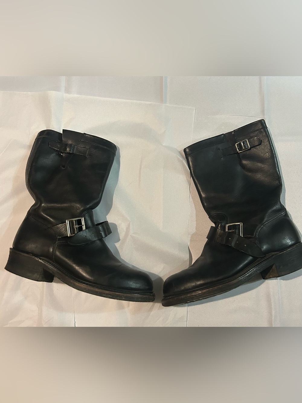 60s Vintage Sears Engineer Harness Motorcycle Riding Work Boots Steel Toe